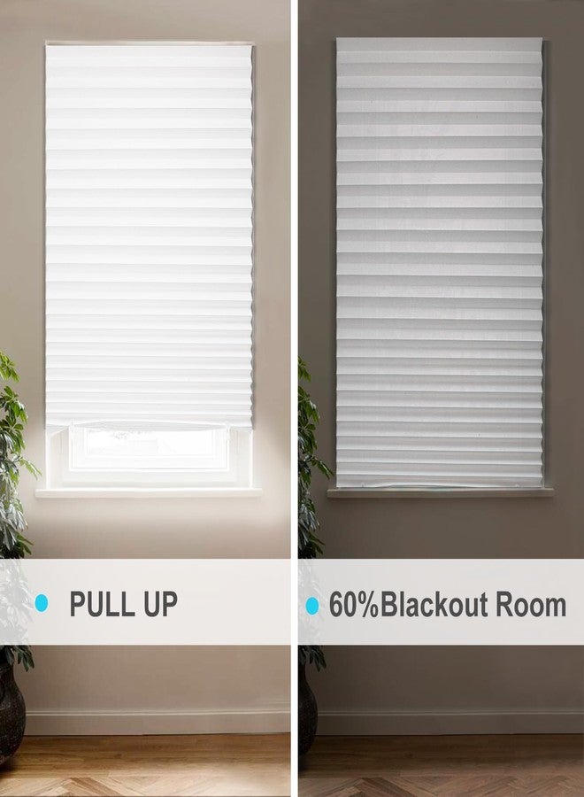 MYshade 6 Pack Temporary Light Filtering Paper Shades for Windows,Paper Pleated Blinds with Adhesive,No Tools No Drilling Free Cut Size Temporary Room Darkening Shades(White, 36" W x 72" H) - Image 3